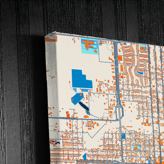Enid Oklahoma Colorful City Map Canvas Print Detail