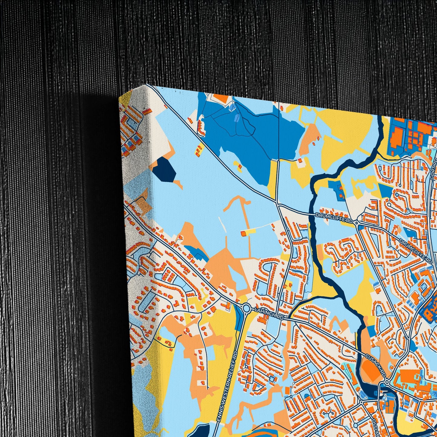 Ennis Ireland Colorful City Map Canvas Print Detail