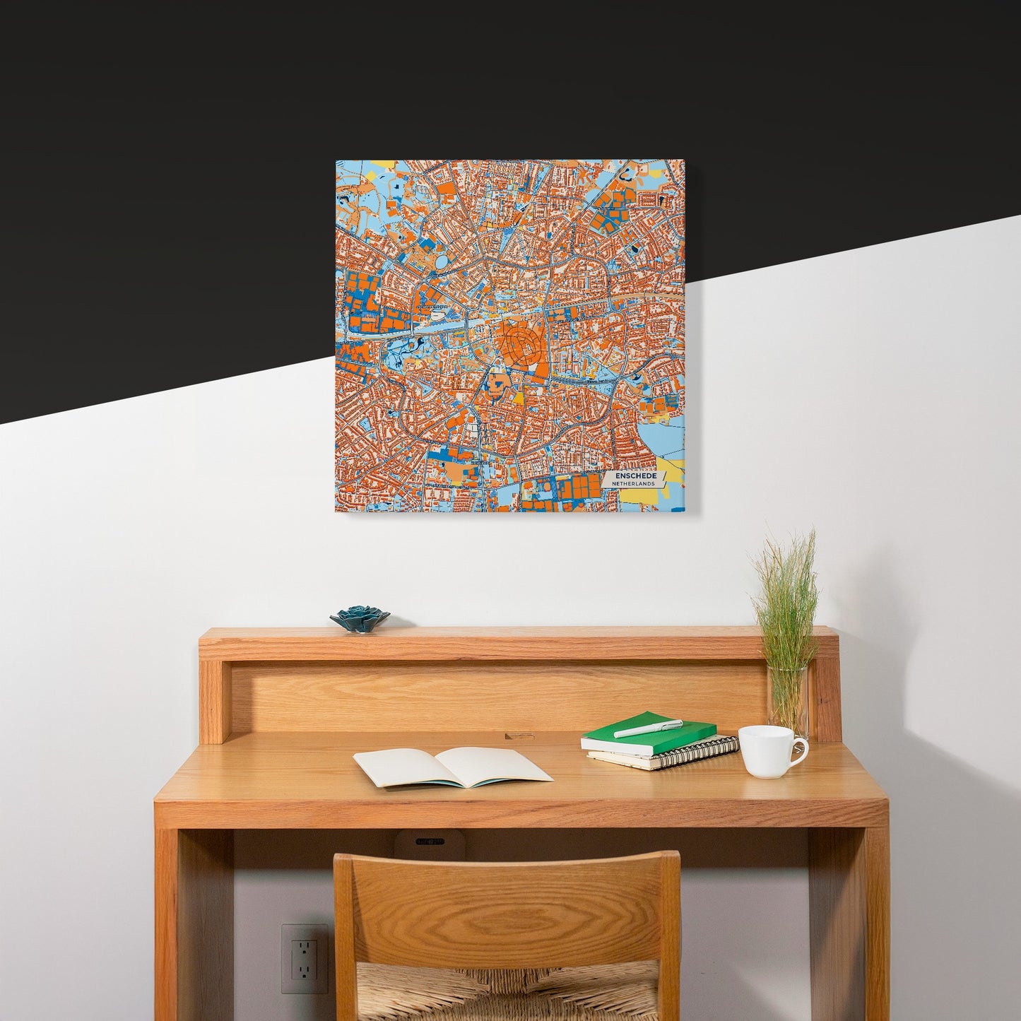 Enschede Netherlands Colorful City Map Canvas Print Scene