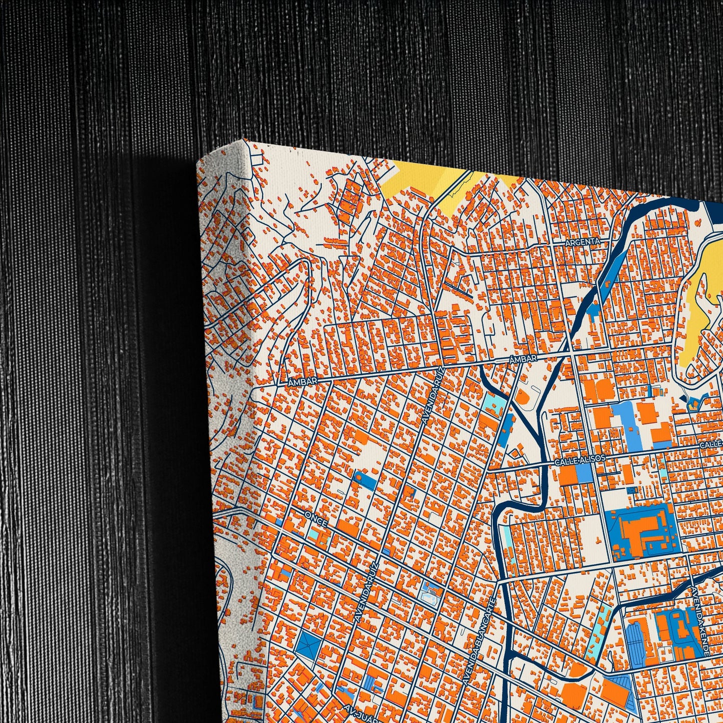 Ensenada Mexico Colorful City Map Canvas Print Detail