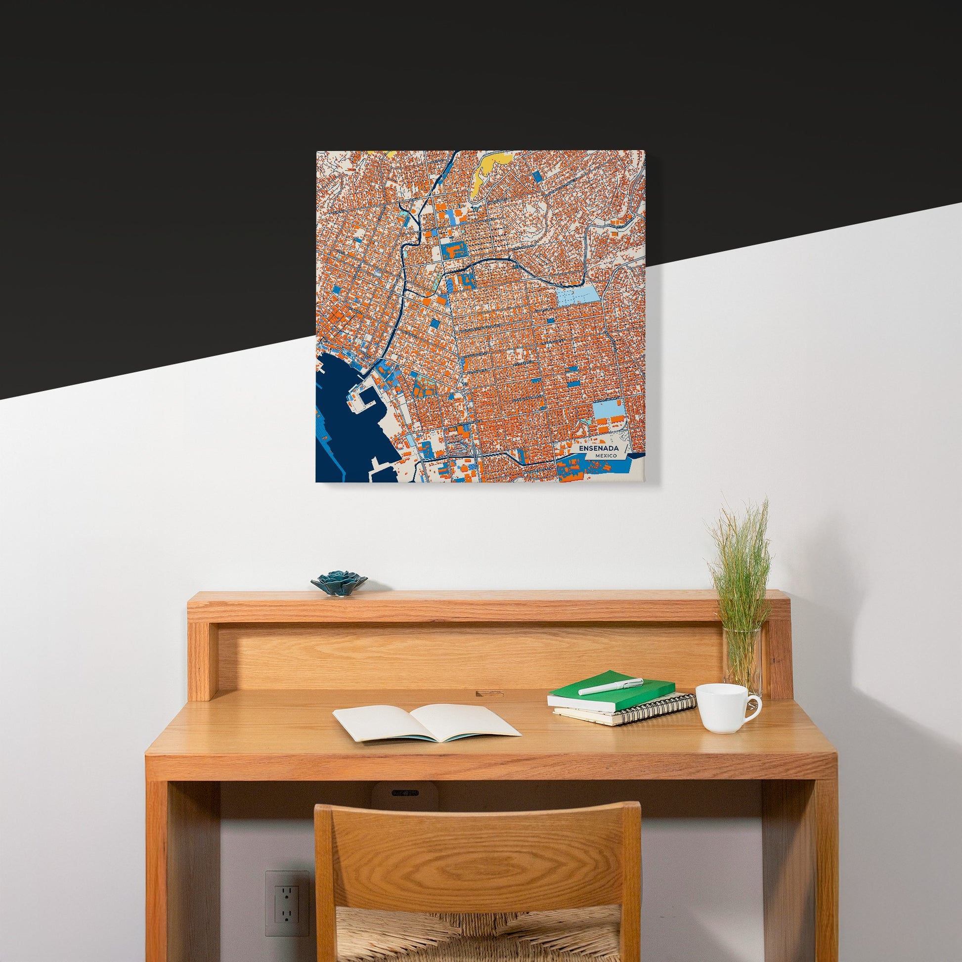Ensenada Mexico Colorful City Map Canvas Print Scene