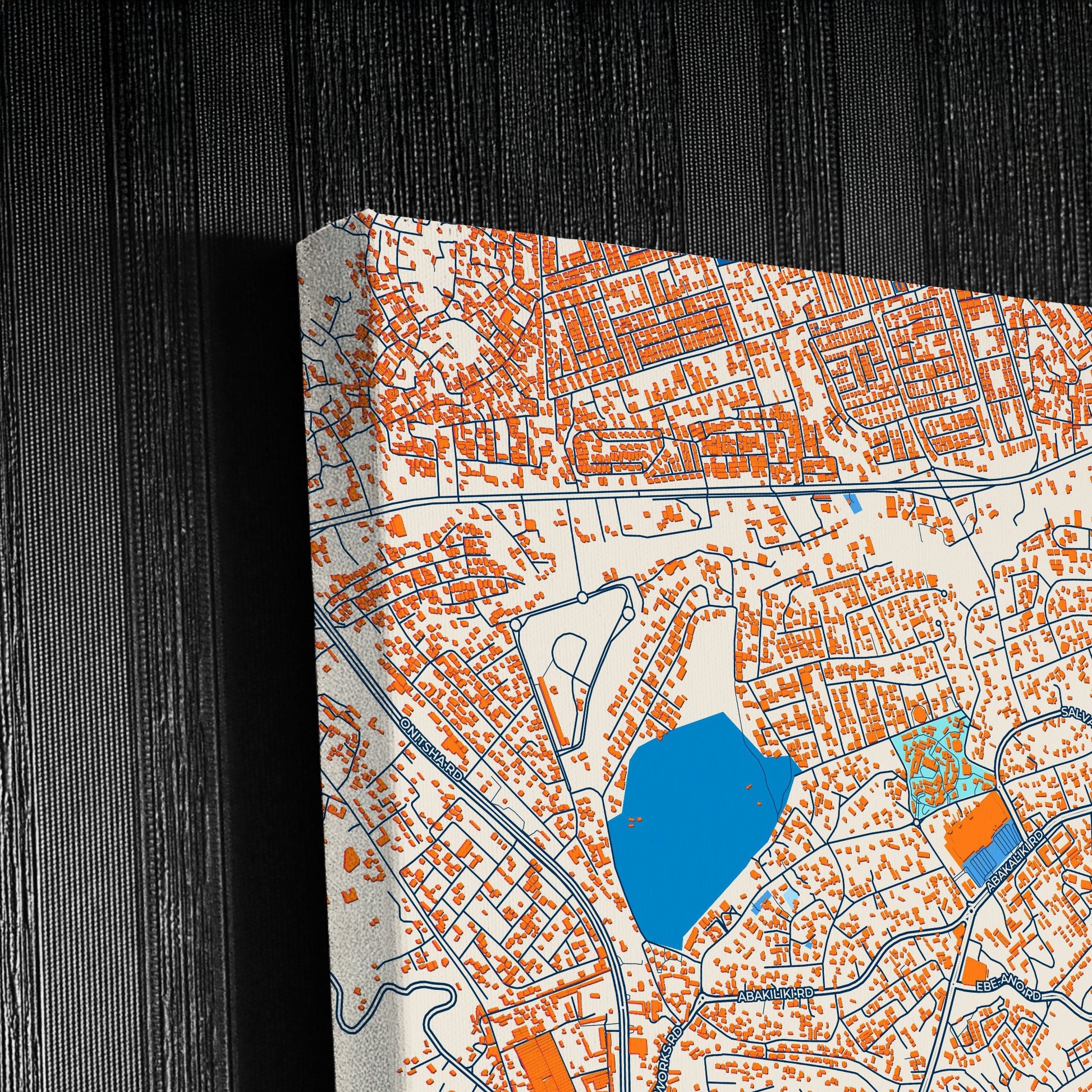 Enugu Nigeria Colorful City Map Canvas Print Detail