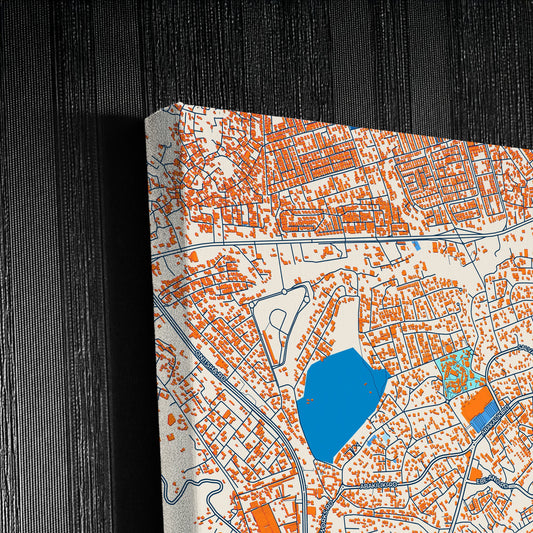 Enugu Nigeria Colorful City Map Canvas Print Detail