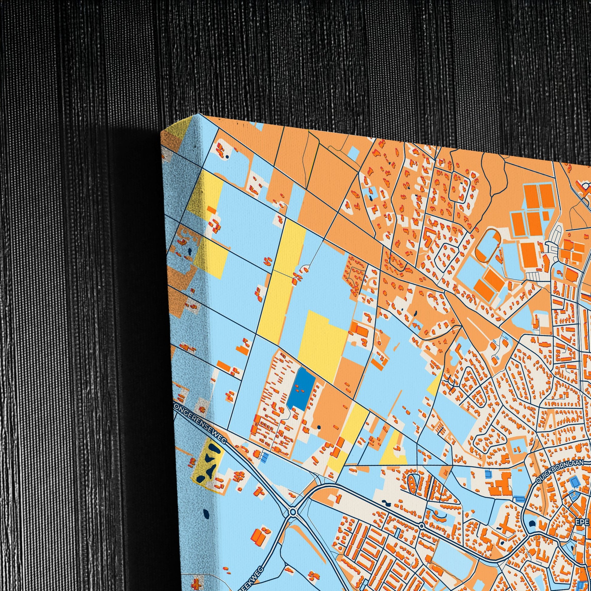 Epe Netherlands Colorful City Map Canvas Print Detail