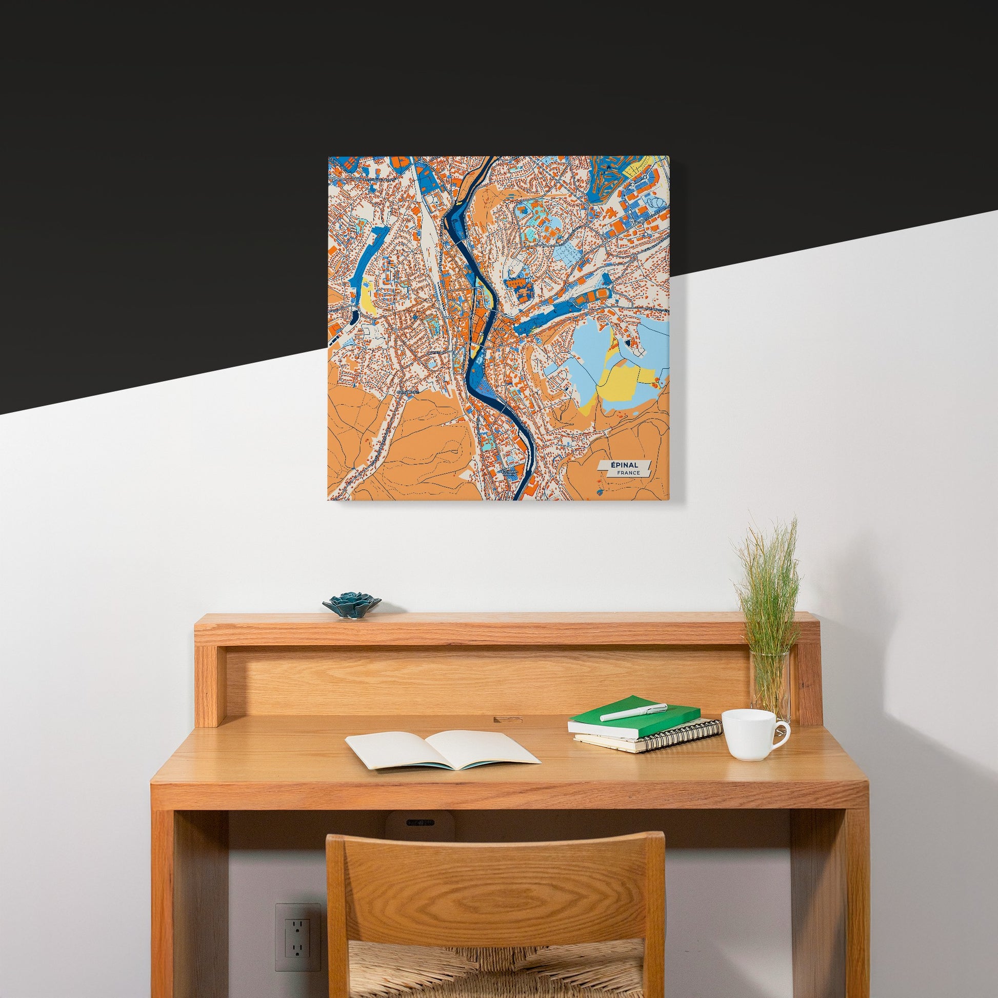 Épinal France Colorful City Map Canvas Print Scene