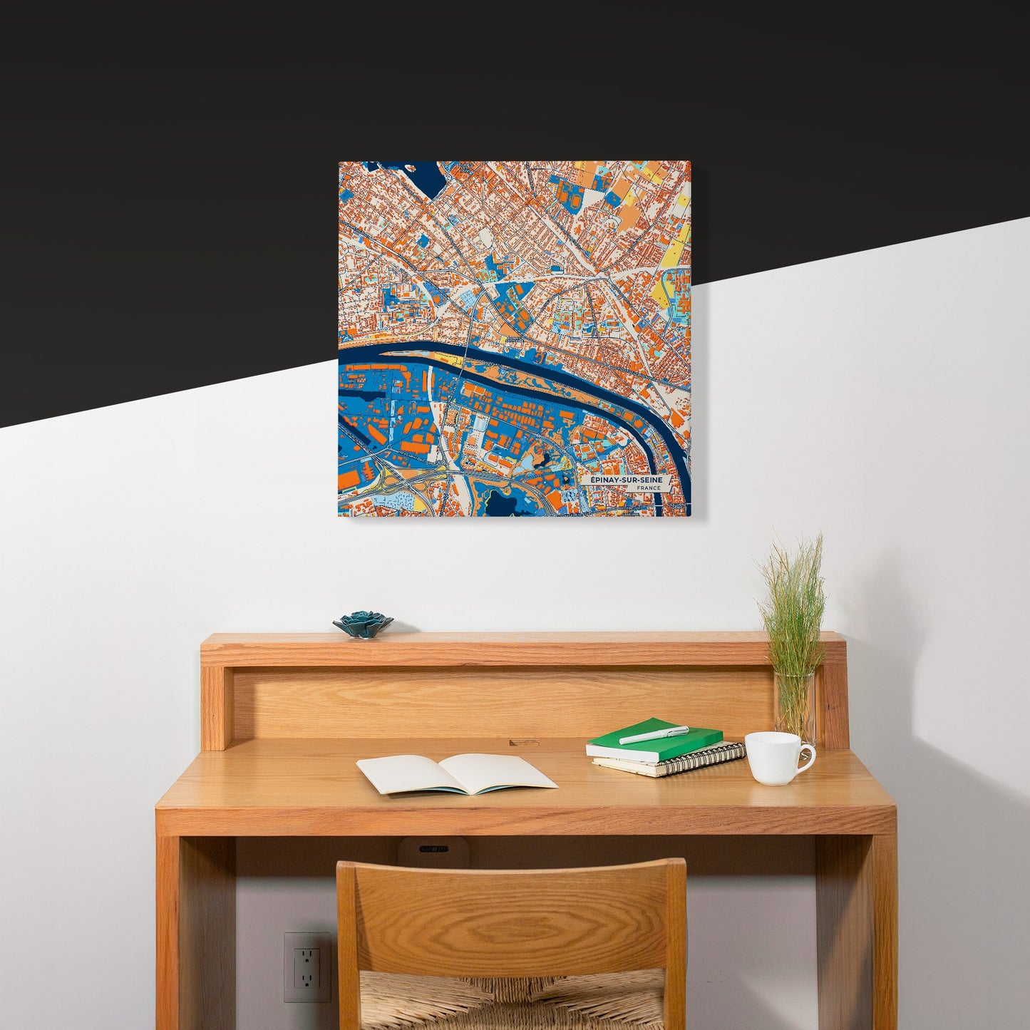 Épinay-Sur-Seine France Colorful City Map Canvas Print Scene