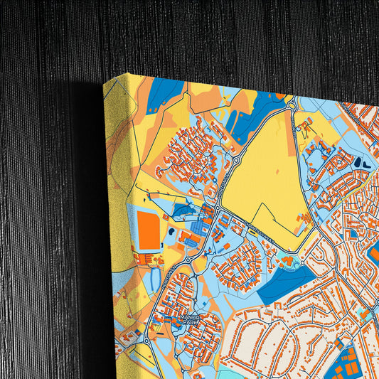Epsom And Ewell England Colorful City Map Canvas Print Detail