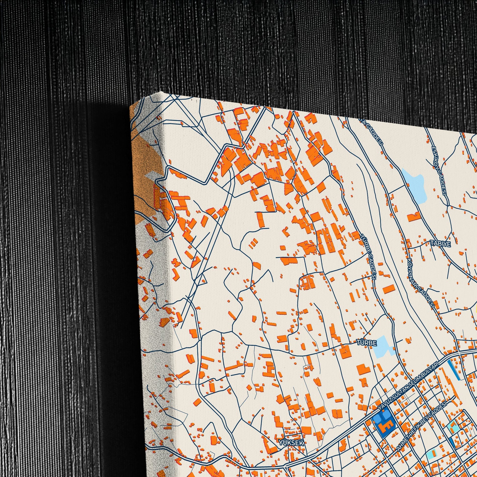 Erdemli̇ Turkey Colorful City Map Canvas Print Detail