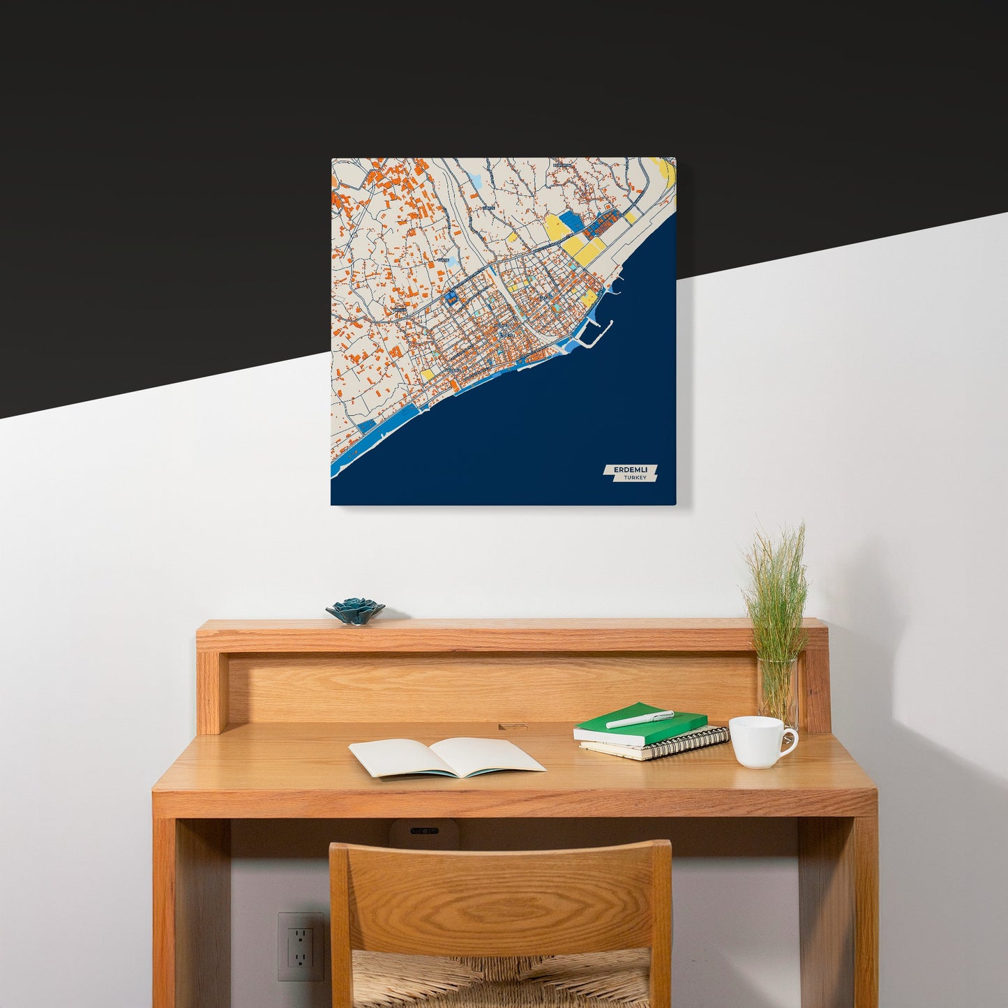 Erdemli̇ Turkey Colorful City Map Canvas Print Scene