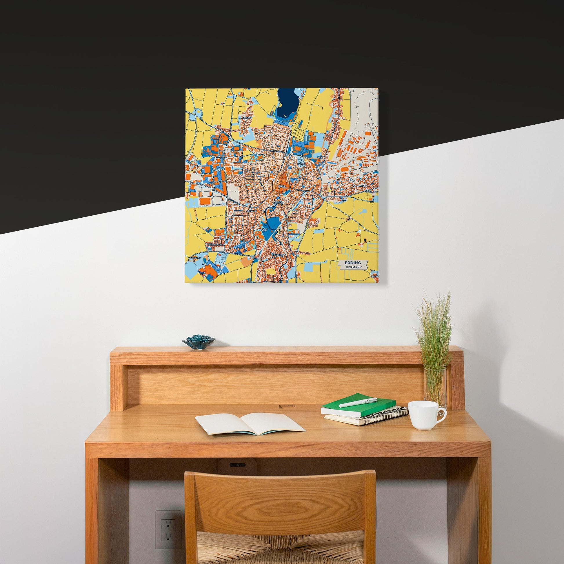 Erding Germany Colorful City Map Canvas Print Scene