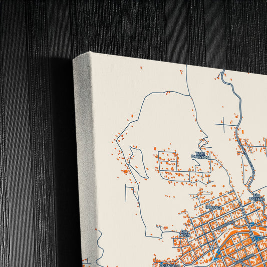 Erechim Brazil Colorful City Map Canvas Print Detail