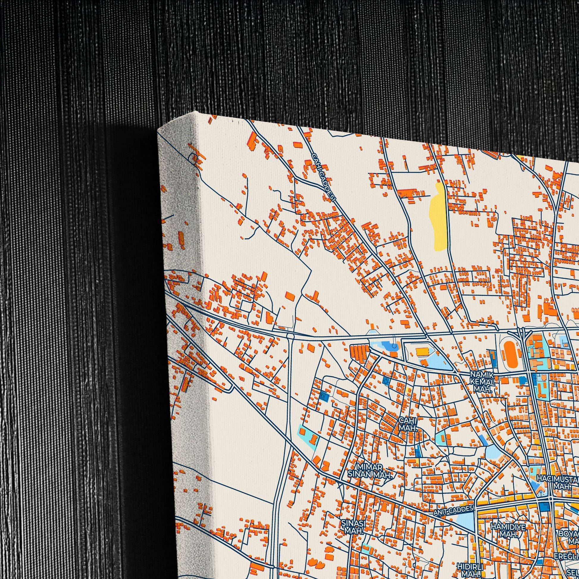 Ereğli Turkey Colorful City Map Canvas Print Detail