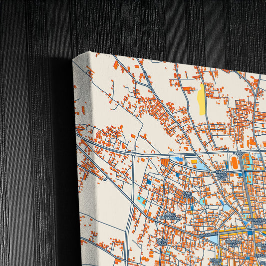 Ereğli Turkey Colorful City Map Canvas Print Detail