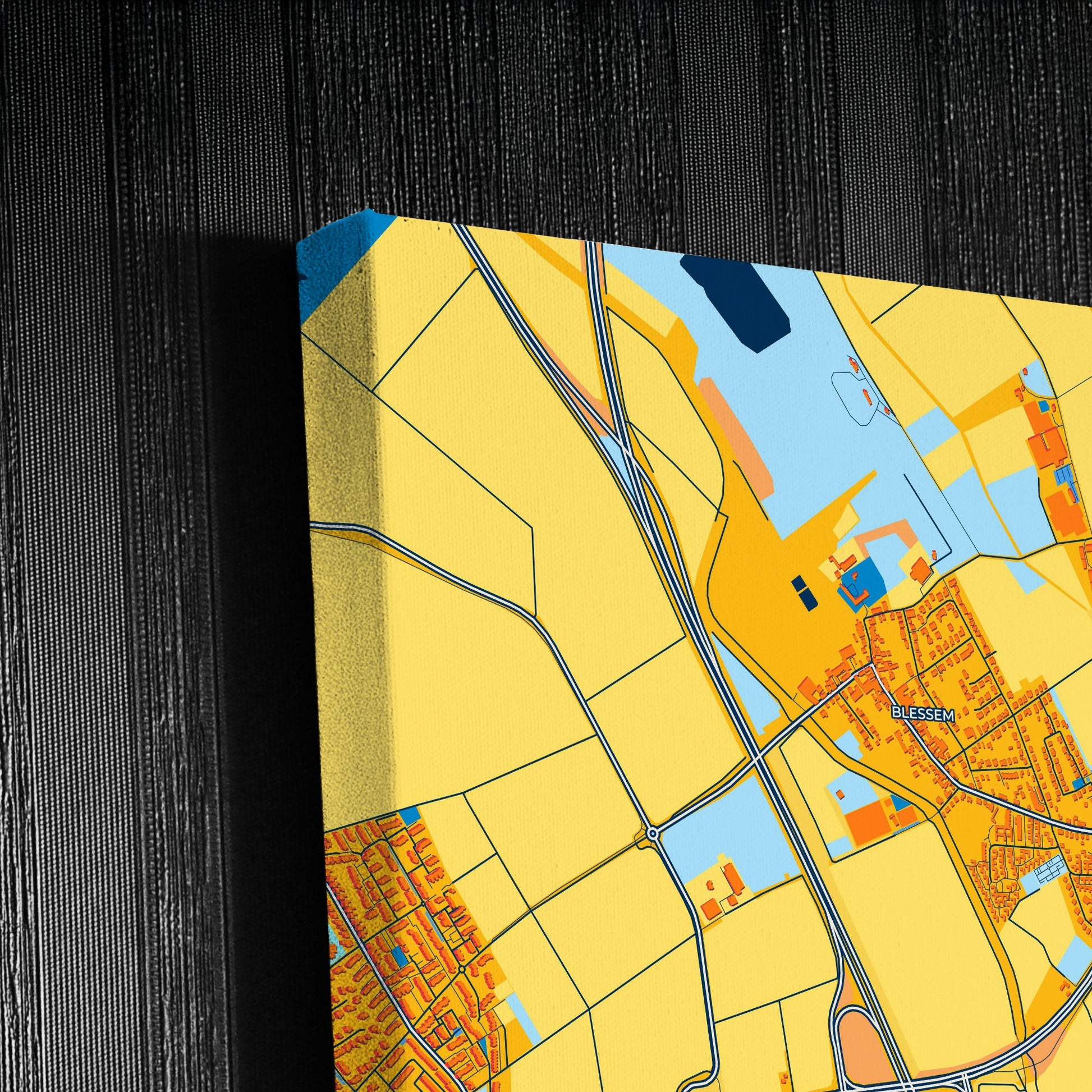 Erftstadt Germany Colorful City Map Canvas Print Detail