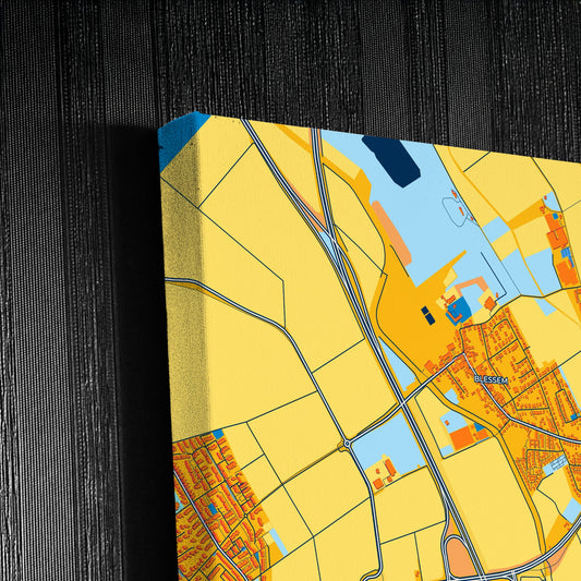 Erftstadt Germany Colorful City Map Canvas Print Detail