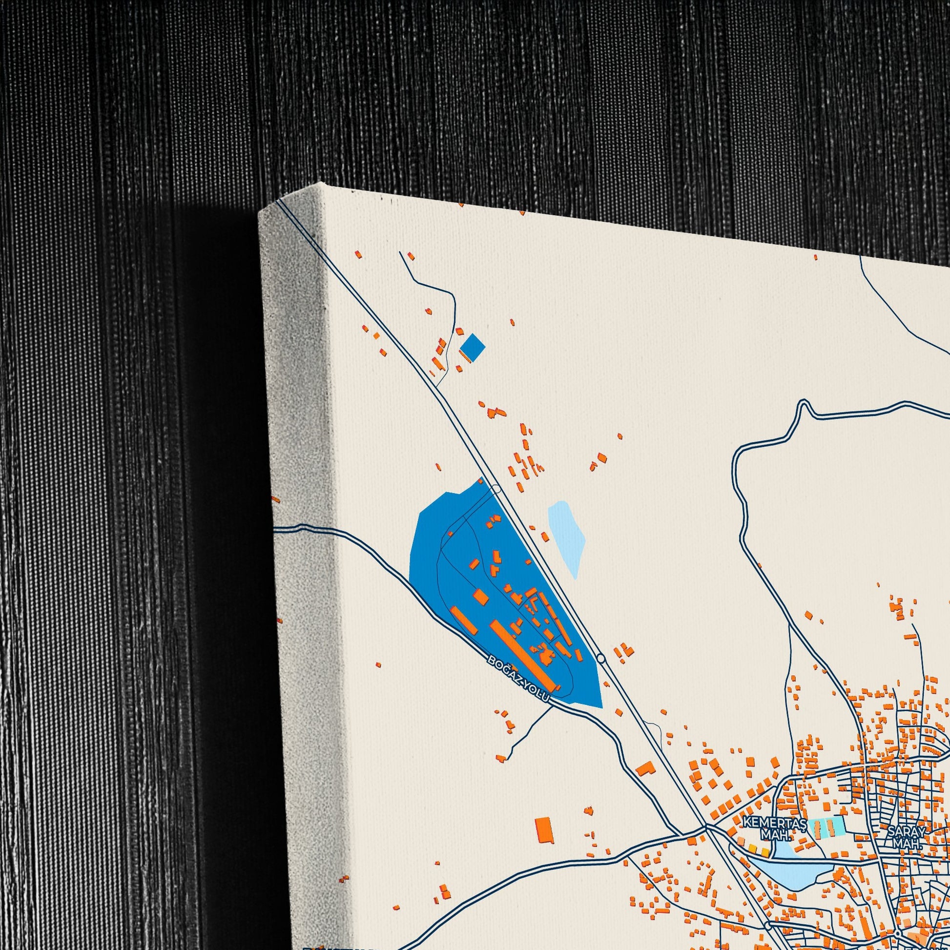 Ergani Turkey Colorful City Map Canvas Print Detail