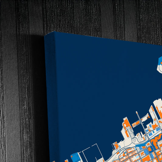 Erie Pennsylvania Colorful City Map Canvas Print Detail