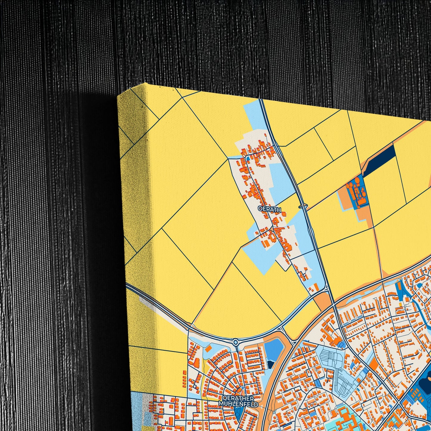 Erkelenz Germany Colorful City Map Canvas Print Detail