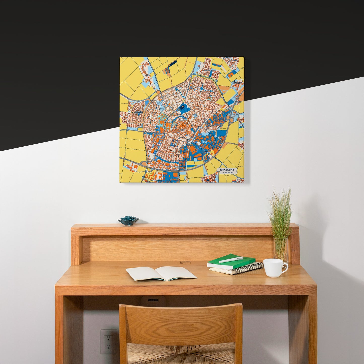 Erkelenz Germany Colorful City Map Canvas Print Scene