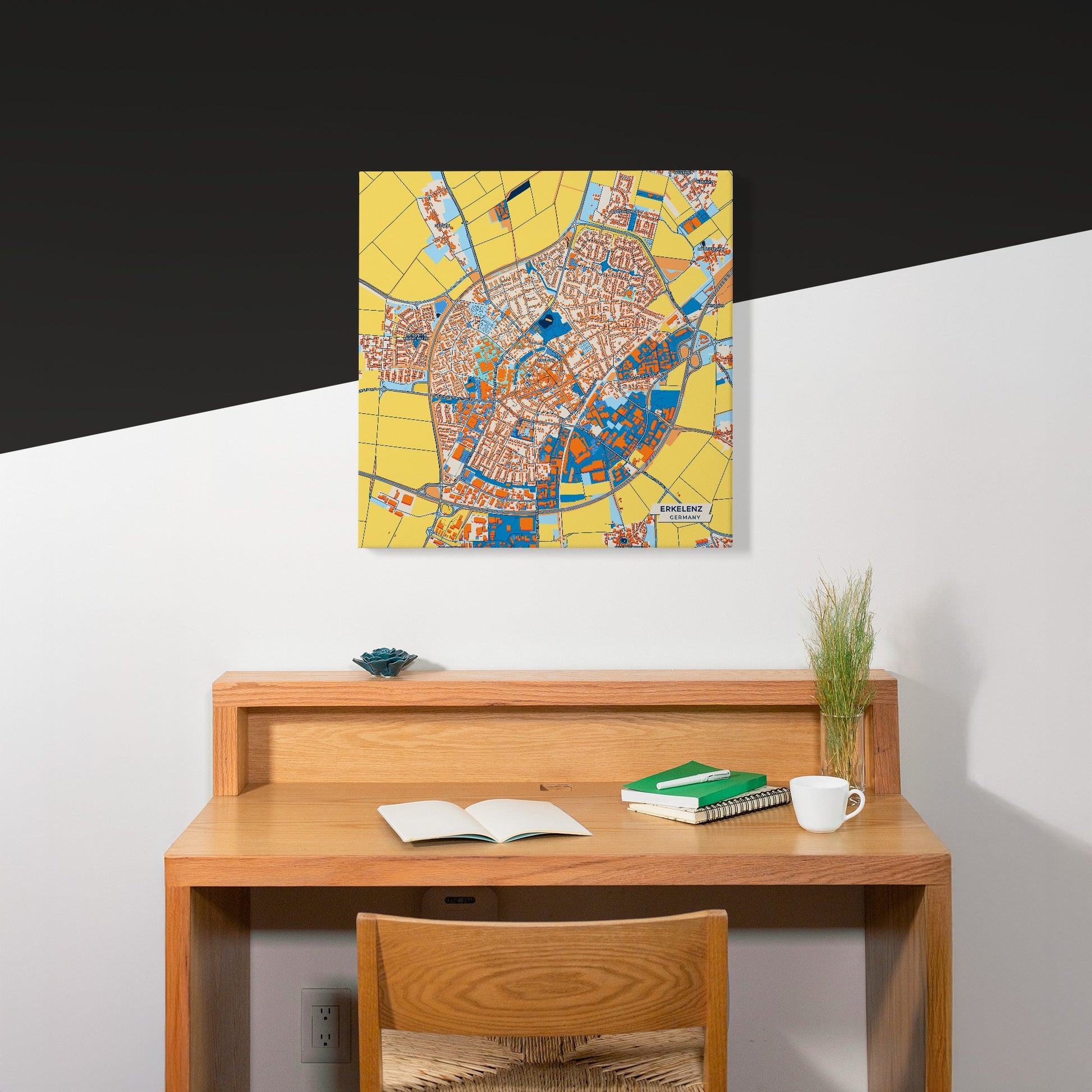 Erkelenz Germany Colorful City Map Canvas Print Scene