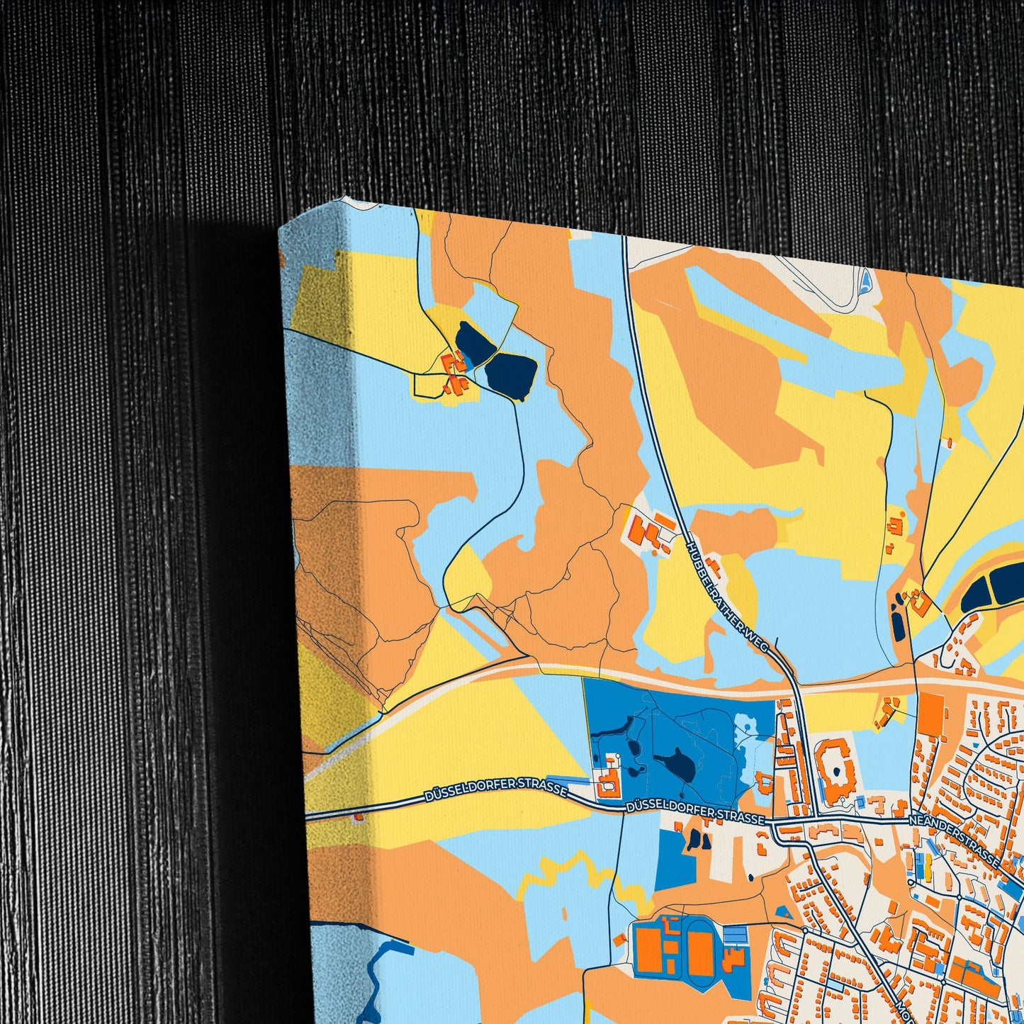 Erkrath Germany Colorful City Map Canvas Print Detail