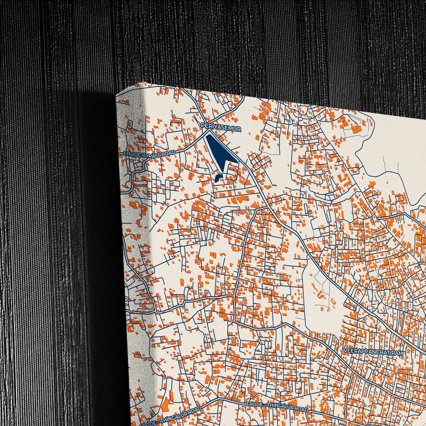 Erode India Colorful City Map Canvas Print Detail