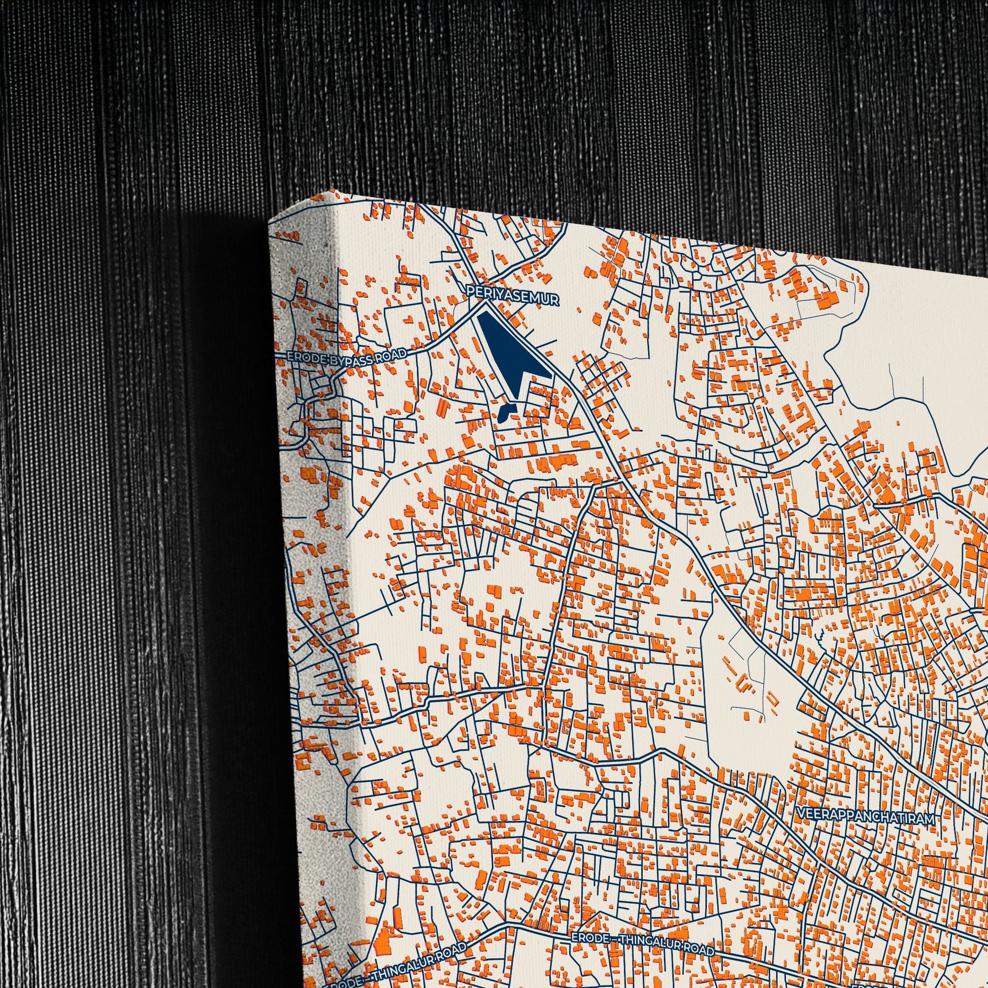 Erode India Colorful City Map Canvas Print Detail