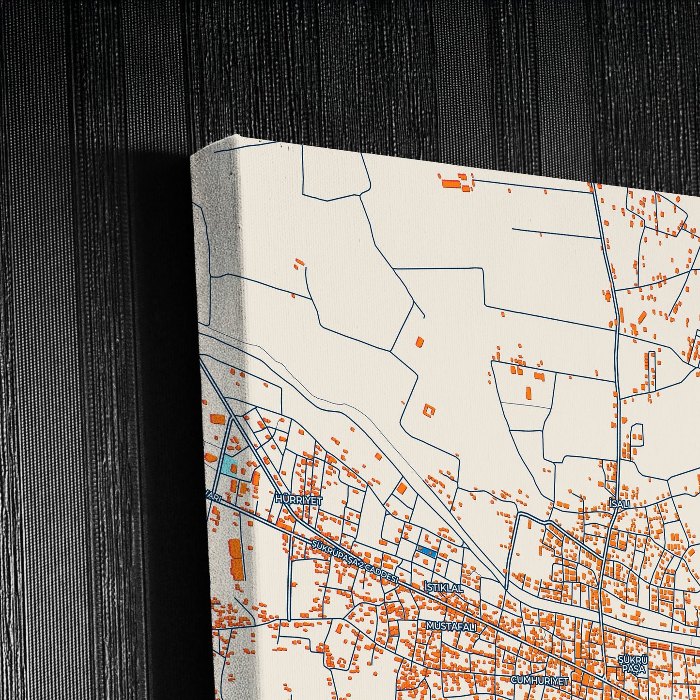 Erzin Turkey Colorful City Map Canvas Print Detail