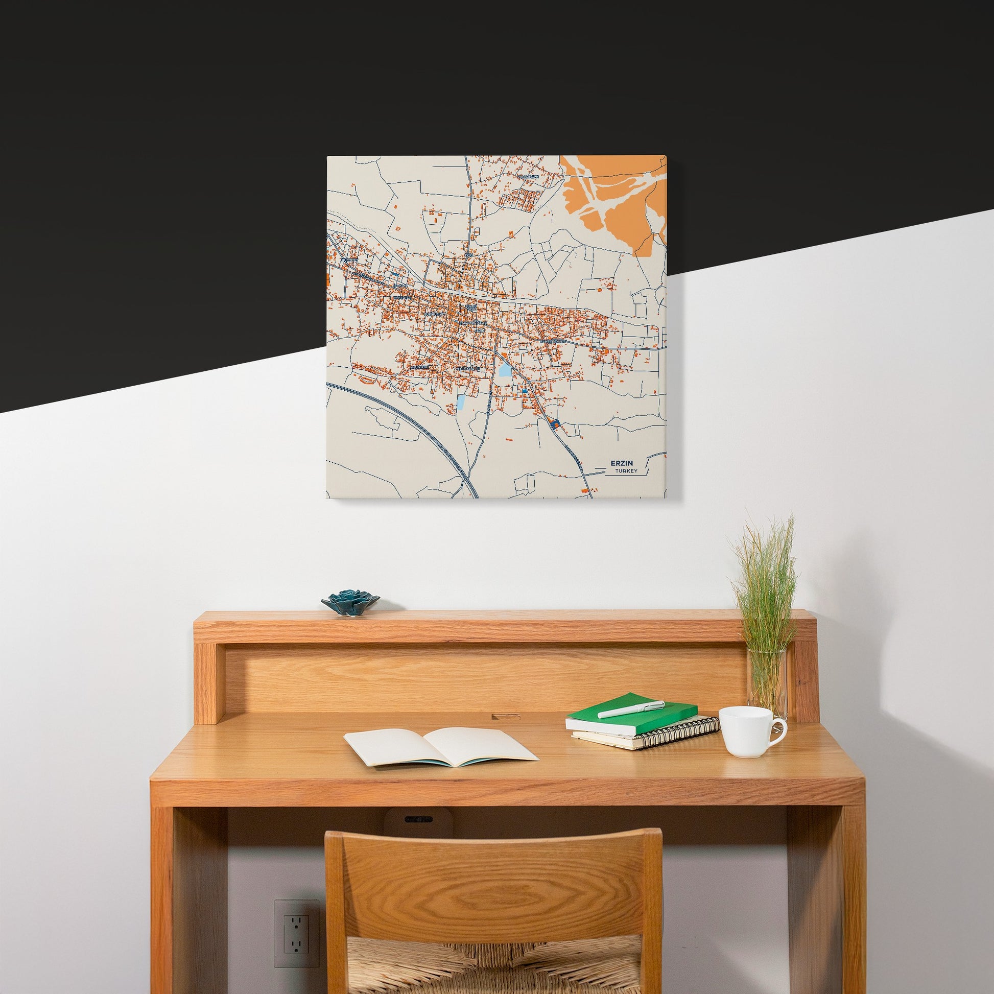 Erzin Turkey Colorful City Map Canvas Print Scene