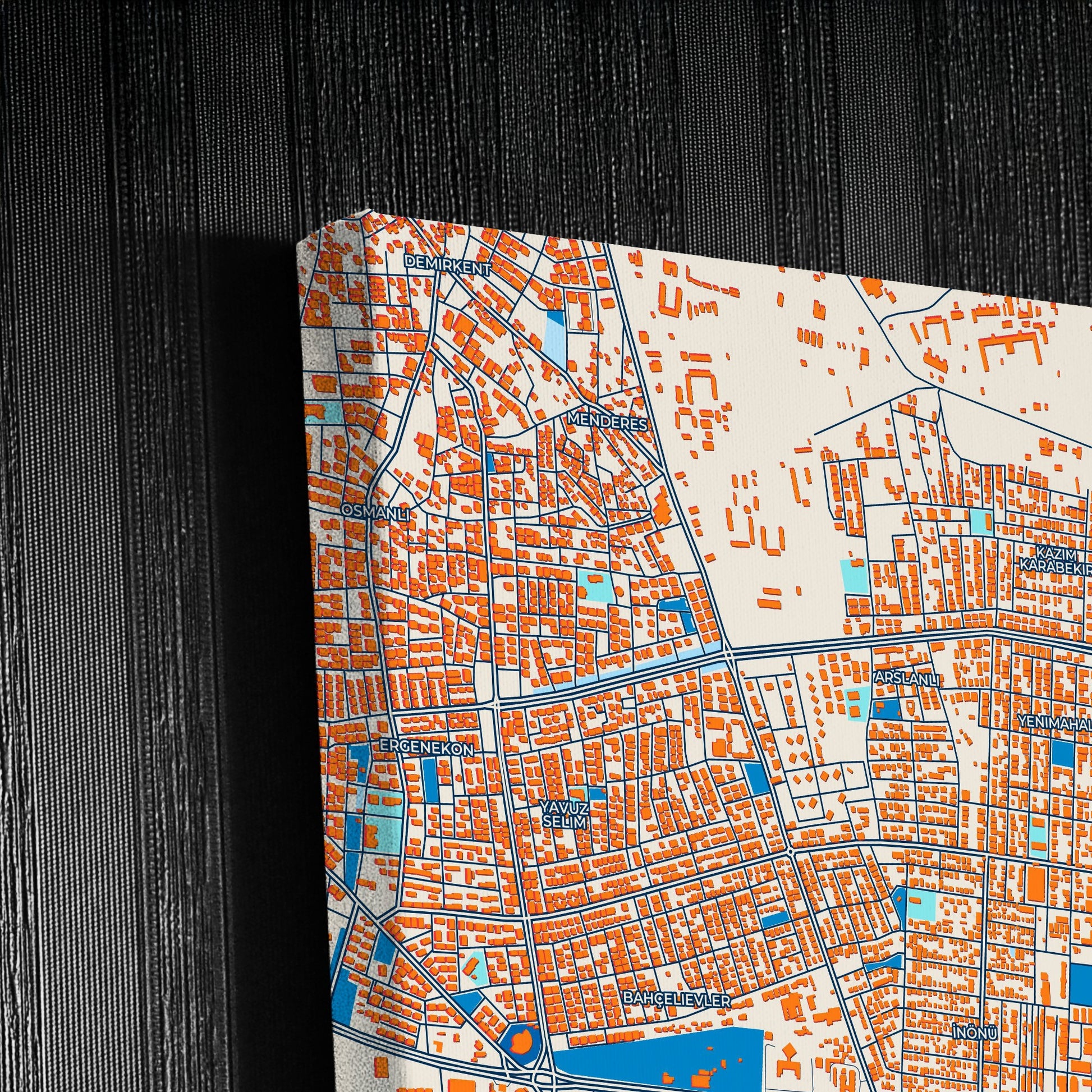 Erzi̇ncan Turkey Colorful City Map Canvas Print Detail