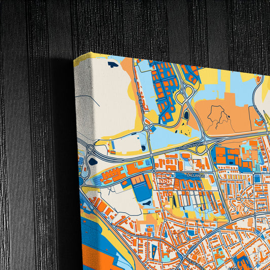 Esch-Sur-Alzette Luxembourg Colorful City Map Canvas Print Detail