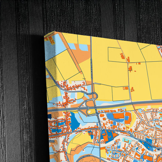 Eschweiler Germany Colorful City Map Canvas Print Detail