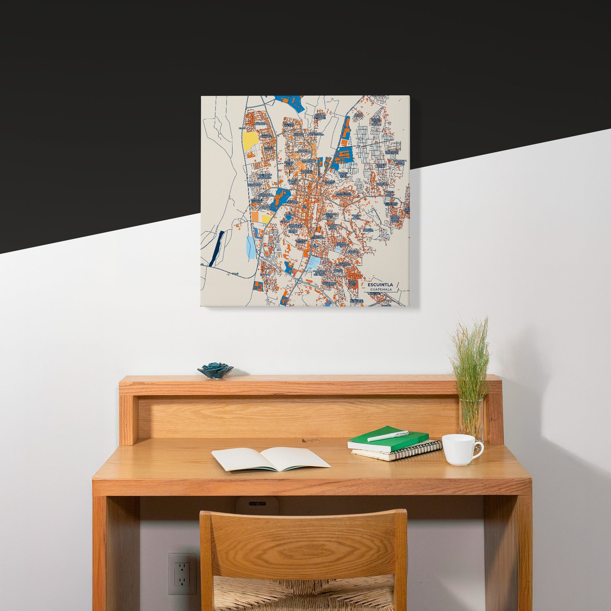 Escuintla Guatemala Colorful City Map Canvas Print Scene