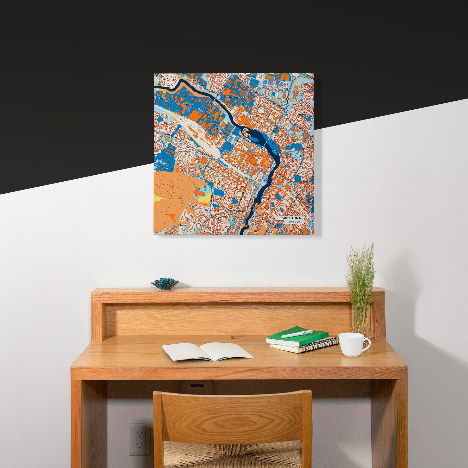 Eskilstuna Sweden Colorful City Map Canvas Print Scene