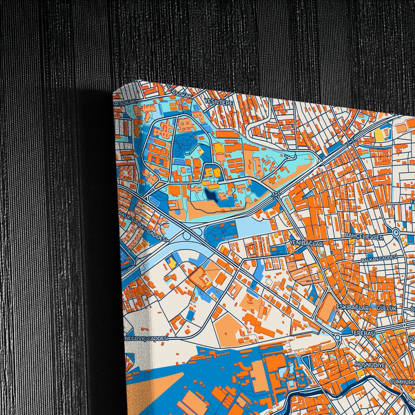 Eski̇şehi̇r Turkey Colorful City Map Canvas Print Detail