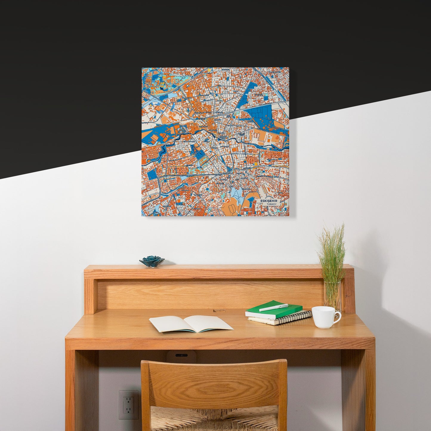 Eski̇şehi̇r Turkey Colorful City Map Canvas Print Scene