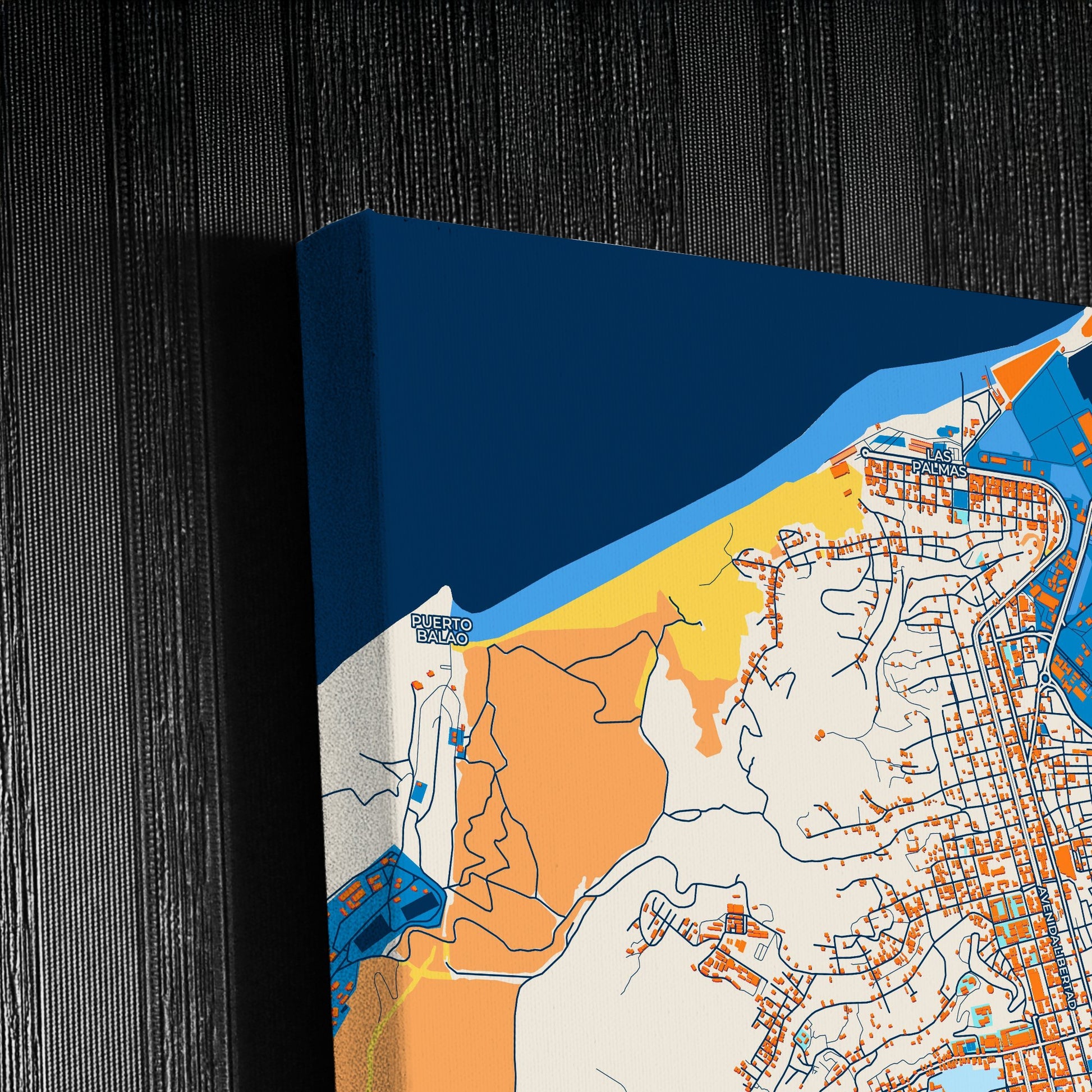 Esmeraldas Ecuador Colorful City Map Canvas Print Detail