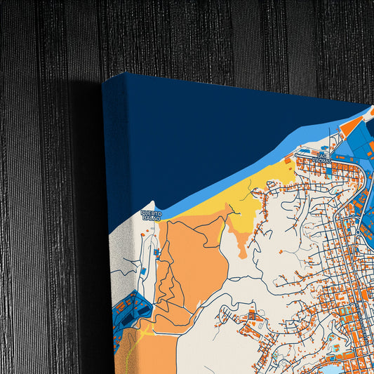 Esmeraldas Ecuador Colorful City Map Canvas Print Detail