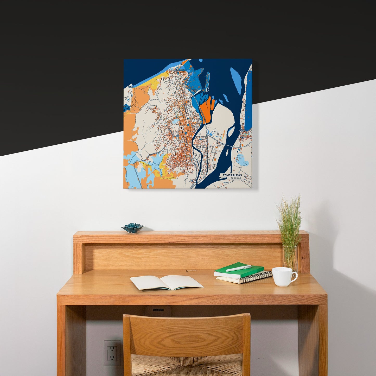Esmeraldas Ecuador Colorful City Map Canvas Print Scene