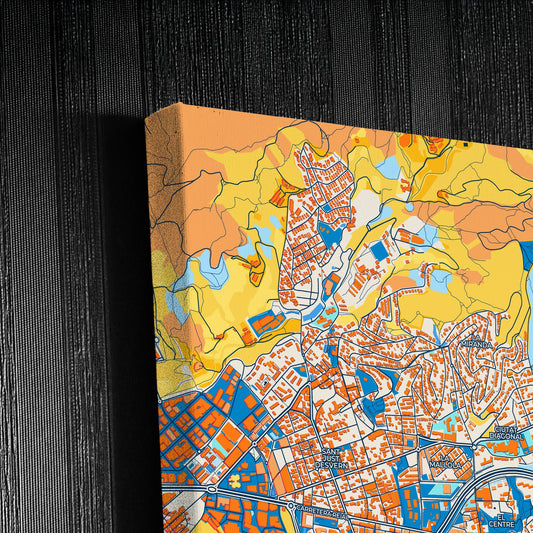 Esplugues De Llobregat Spain Colorful City Map Canvas Print Detail