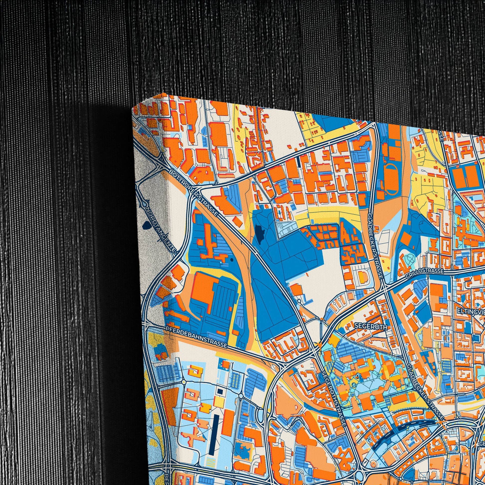 Essen Germany Colorful City Map Canvas Print Detail