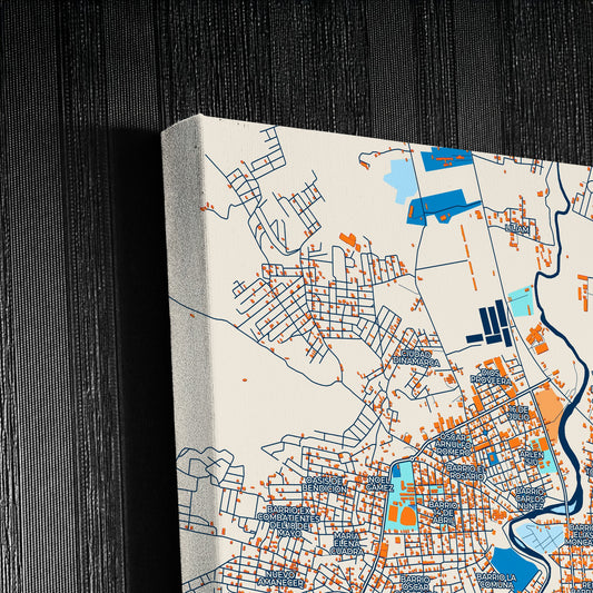 Esteli Nicaragua Colorful City Map Canvas Print Detail