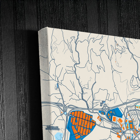 Estepona Spain Colorful City Map Canvas Print Detail