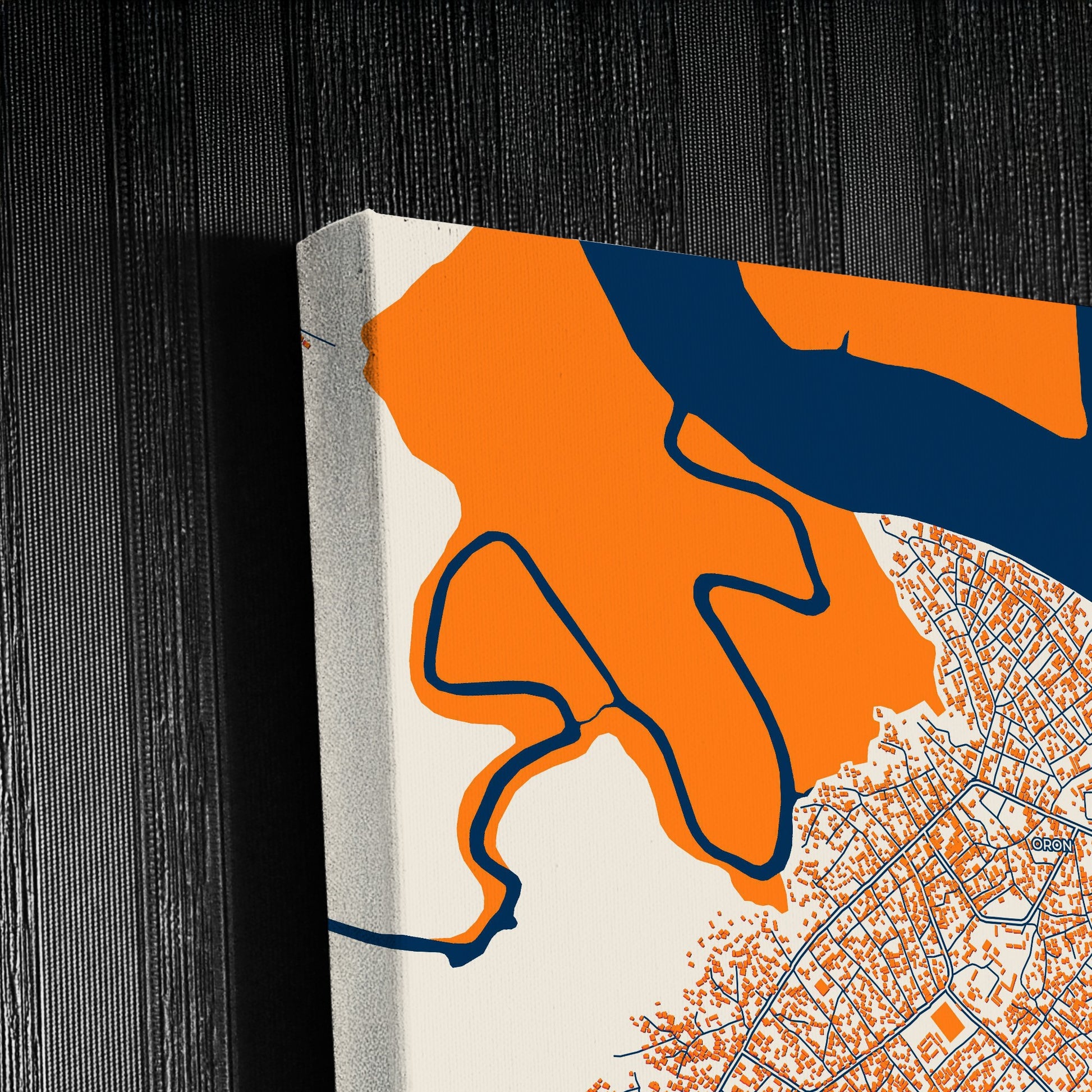 Esuk Oron Nigeria Colorful City Map Canvas Print Detail