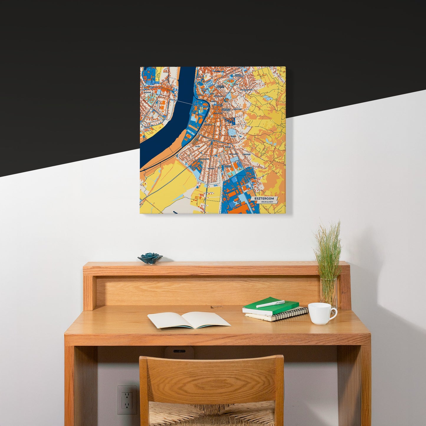 Esztergom Hungary Colorful City Map Canvas Print Scene