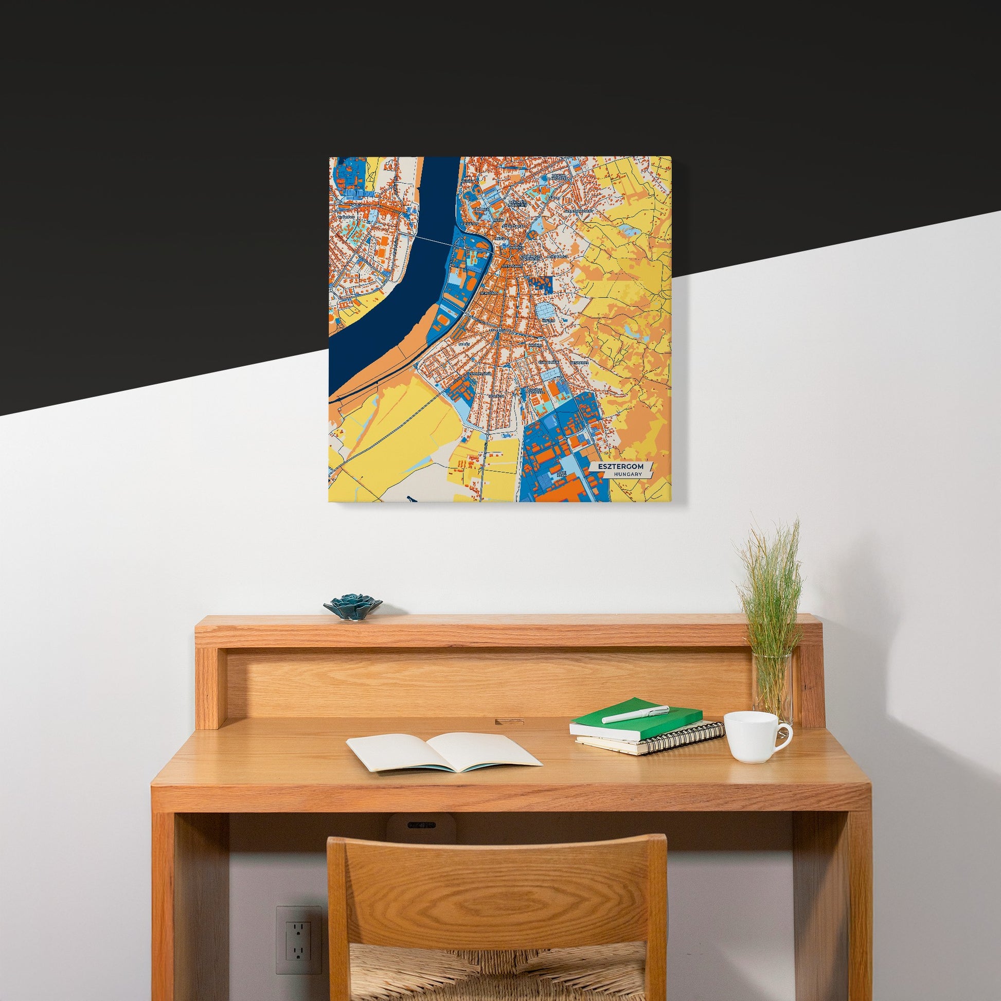 Esztergom Hungary Colorful City Map Canvas Print Scene