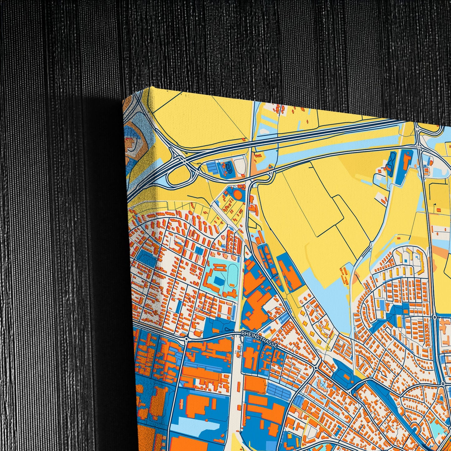 Ettlingen Germany Colorful City Map Canvas Print Detail