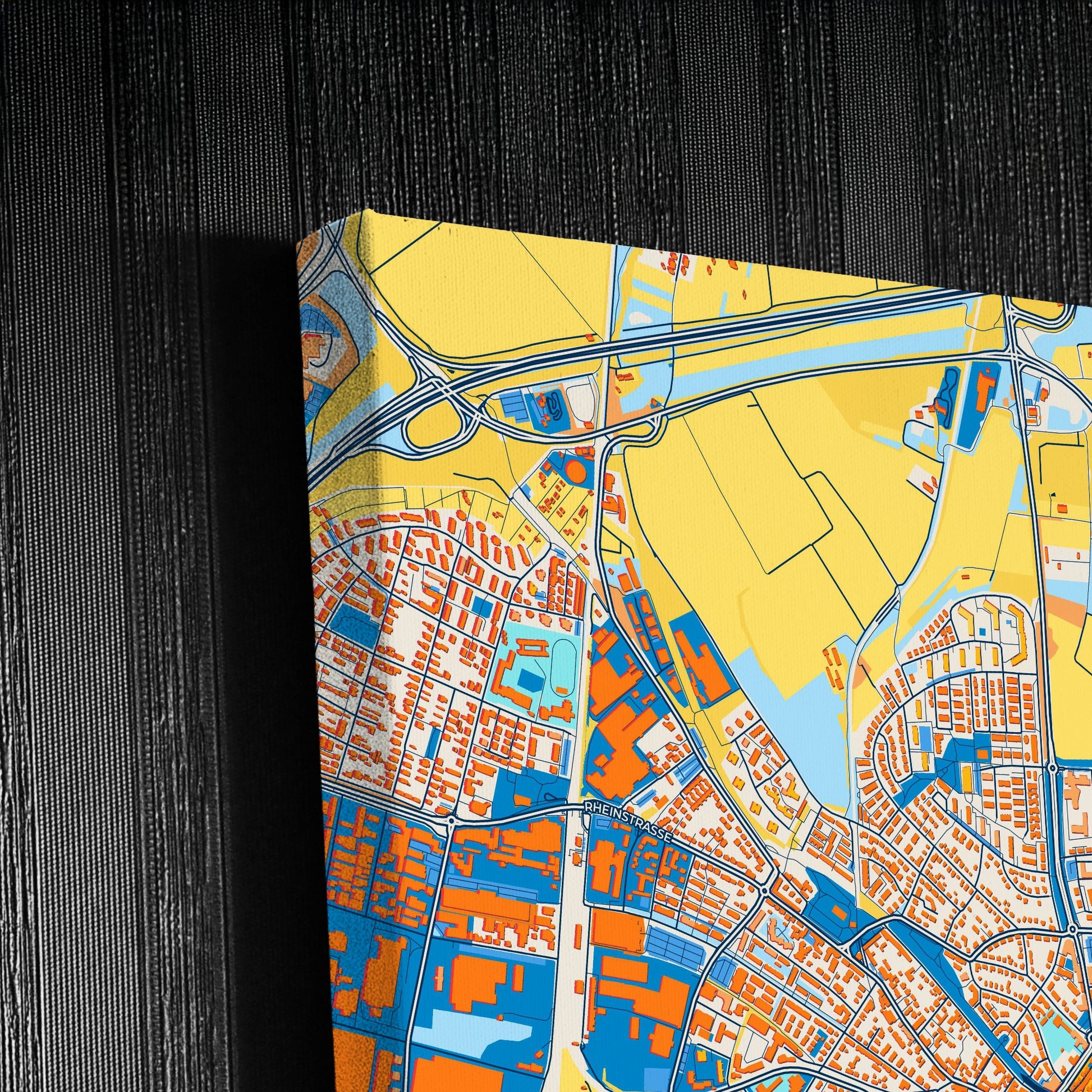 Ettlingen Germany Colorful City Map Canvas Print Detail