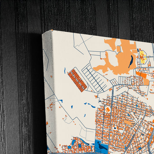 Eunapolis Brazil Colorful City Map Canvas Print Detail