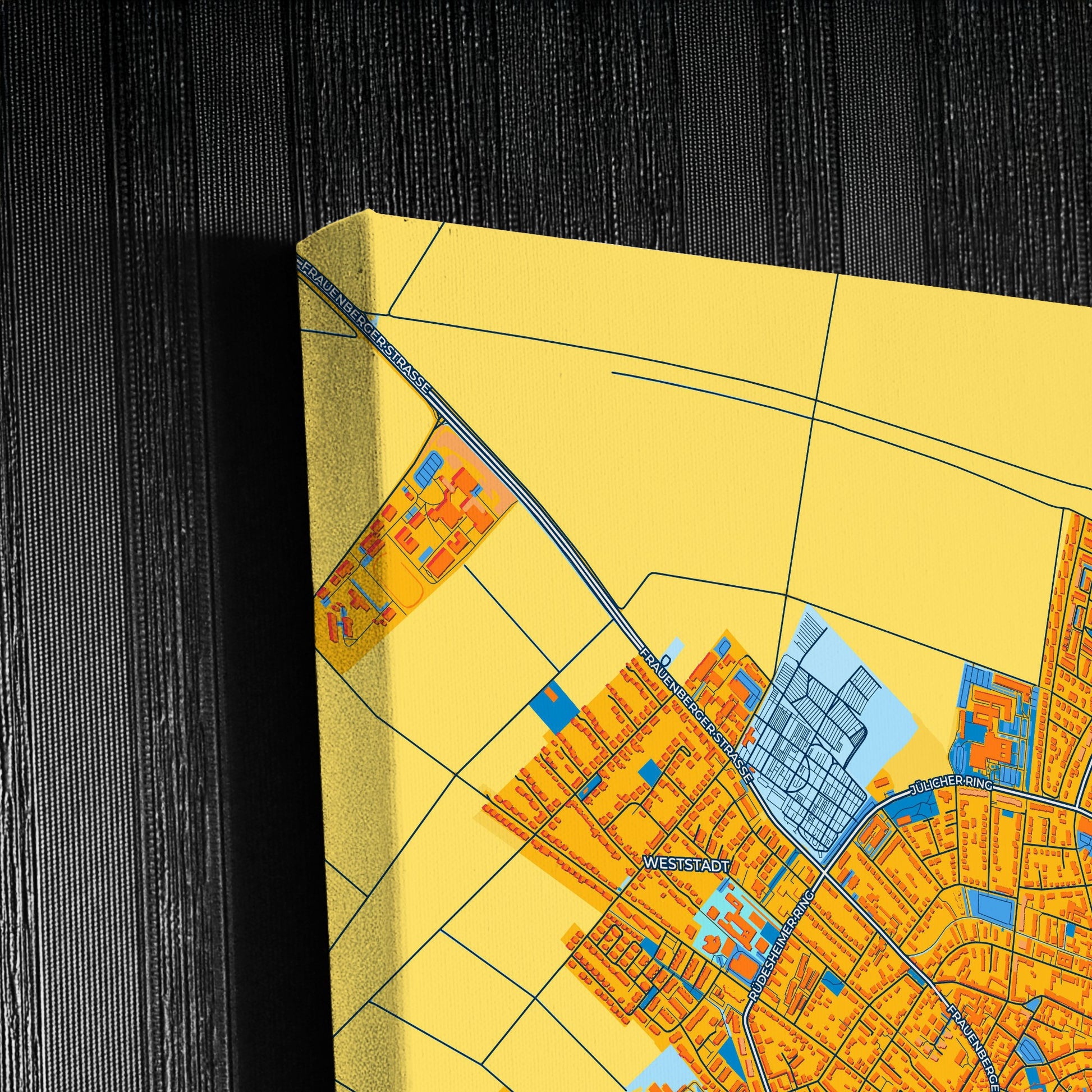 Euskirchen Germany Colorful City Map Canvas Print Detail